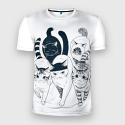 Мужская спорт-футболка Любопытные кошки