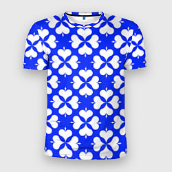 Мужская спорт-футболка Четырехлистный клевер синий