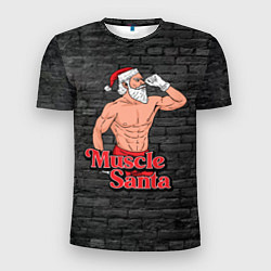 Футболка спортивная мужская Muscle Santa, цвет: 3D-принт