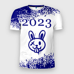 Футболка спортивная мужская Кролик 2023 в стиле граффити на светлом, цвет: 3D-принт