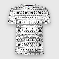 Мужская спорт-футболка Black pattern Wednesday Addams