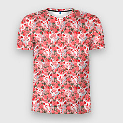 Мужская спорт-футболка Маски лисиц кицунэ и цветущая камелия