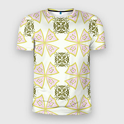 Мужская спорт-футболка Абстрактный цветок и ажурный орнамент