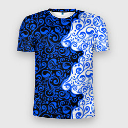 Мужская спорт-футболка Синие узоры