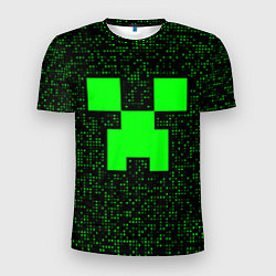 Футболка спортивная мужская Minecraft green squares, цвет: 3D-принт