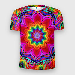 Мужская спорт-футболка Волшебный радужный цветок