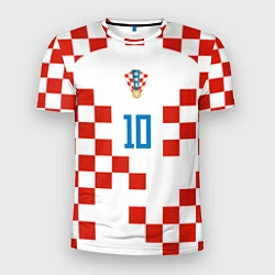 Футболка спортивная мужская Лука Модрич форма сборной Хорватии, цвет: 3D-принт