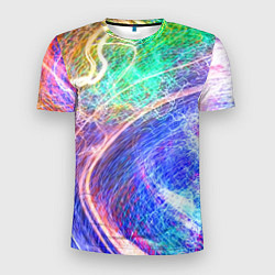 Мужская спорт-футболка Абстрактные разноцветные молнии