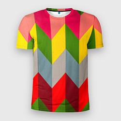 Мужская спорт-футболка Разноцветный ромбический абстрактный паттерн