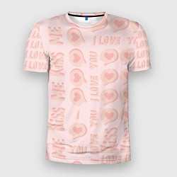 Футболка спортивная мужская Kiss me and I love you, цвет: 3D-принт