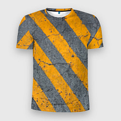 Мужская спорт-футболка Желтые полосы на бетоне