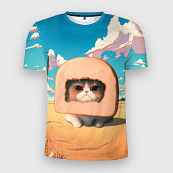 Мужская спорт-футболка Мемный кот в хлебе