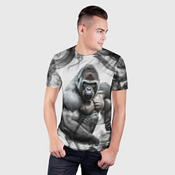 Футболка спортивная мужская Накаченная горилла, цвет: 3D-принт — фото 2