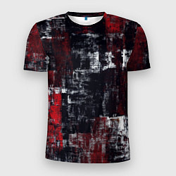 Футболка спортивная мужская Абстракт красный на чёрном, цвет: 3D-принт