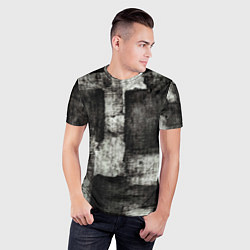 Футболка спортивная мужская Белый и чёрный абстракт, цвет: 3D-принт — фото 2