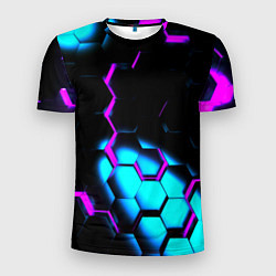 Футболка спортивная мужская Неоновая броня fortnite, цвет: 3D-принт