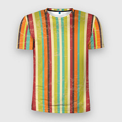 Мужская спорт-футболка Абстрактное множество разноцветных полос