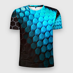 Мужская спорт-футболка Abstraction neon blue