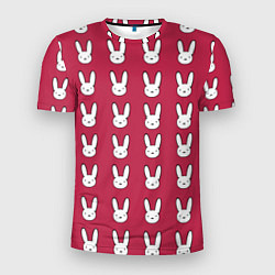Футболка спортивная мужская Bunny Pattern red, цвет: 3D-принт