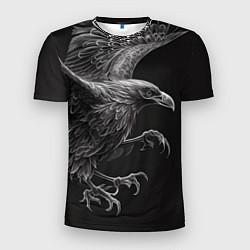 Мужская спорт-футболка Черно-белый ворон