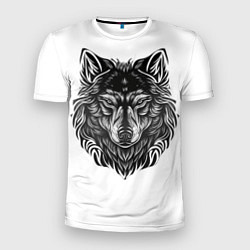Футболка спортивная мужская Волчья голова, цвет: 3D-принт