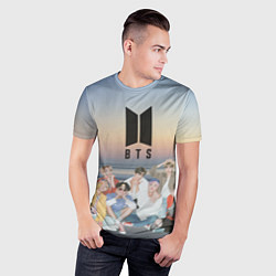 Футболка спортивная мужская BTS sunset, цвет: 3D-принт — фото 2