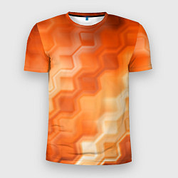 Мужская спорт-футболка Золотисто-оранжевый туманный паттерн