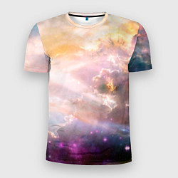 Мужская спорт-футболка Аморфное абстрактное космическое красочное небо