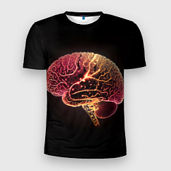 Футболка спортивная мужская Нейронный неоновый мозг, цвет: 3D-принт
