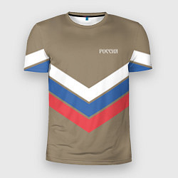 Мужская спорт-футболка Триколор - три полосы на песочном