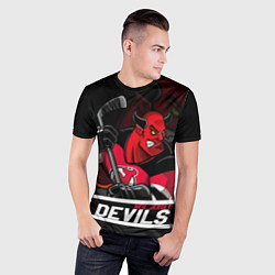 Футболка спортивная мужская New Jersey Devils маскот, цвет: 3D-принт — фото 2