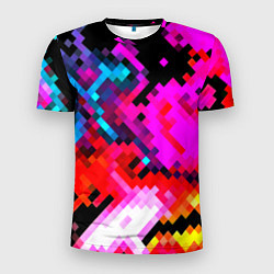 Мужская спорт-футболка Pixel neon mosaic