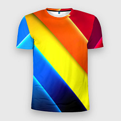 Футболка спортивная мужская Радужные полосы текстура, цвет: 3D-принт