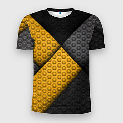 Мужская спорт-футболка Желтая текстурная линия