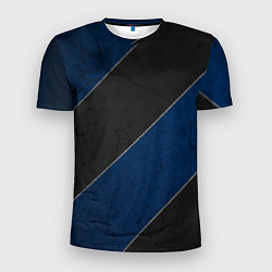 Футболка спортивная мужская Темно-синие линии, цвет: 3D-принт