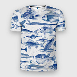 Мужская спорт-футболка Морские рыбы