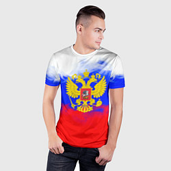 Футболка спортивная мужская Russia флаг герб, цвет: 3D-принт — фото 2