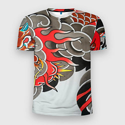 Мужская спорт-футболка Иредзуми: дракон в дыму