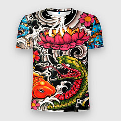 Мужская спорт-футболка Иредзуми: цветущий лотос