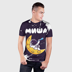 Футболка спортивная мужская Миша космонавт отдыхает на Луне, цвет: 3D-принт — фото 2