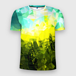 Футболка спортивная мужская Green abstract colors, цвет: 3D-принт