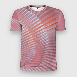Мужская спорт-футболка Абстрактные розовые волнообразные линии