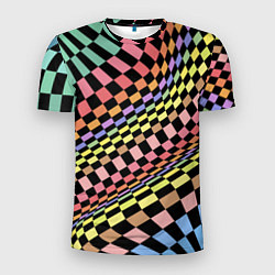 Мужская спорт-футболка Colorful avant-garde chess pattern - fashion