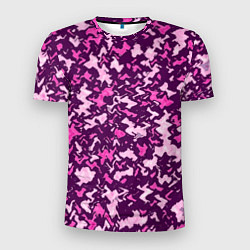 Мужская спорт-футболка Розовый глитч камуфляж