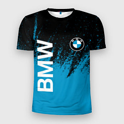 Футболка спортивная мужская Bmw голубые брызги, цвет: 3D-принт