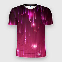 Мужская спорт-футболка Светящиеся розовые линии