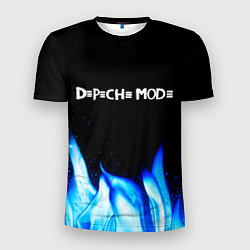 Футболка спортивная мужская Depeche Mode blue fire, цвет: 3D-принт
