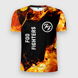 Футболка спортивная мужская Foo Fighters и пылающий огонь, цвет: 3D-принт