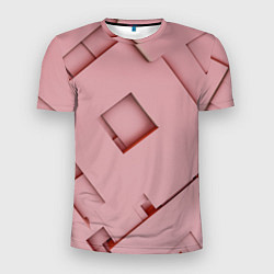 Мужская спорт-футболка Розовые абстрактные перемешанные фигуры
