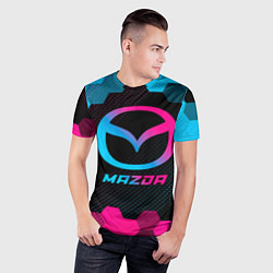 Футболка спортивная мужская Mazda - neon gradient, цвет: 3D-принт — фото 2